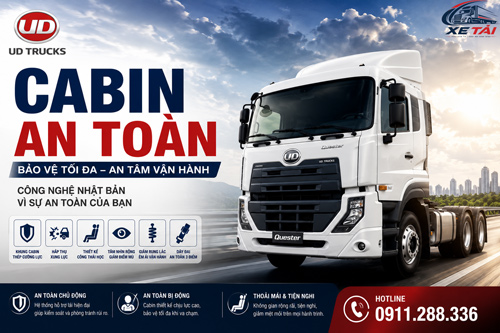 Cabin an toàn UD Trucks – Thiết kế bảo vệ tài xế tối đa trên mọi hành trình
